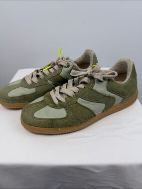 Verbenas Sora Olive Green Suede Leather Sneakers EU 40 US 9 Shearling Lined